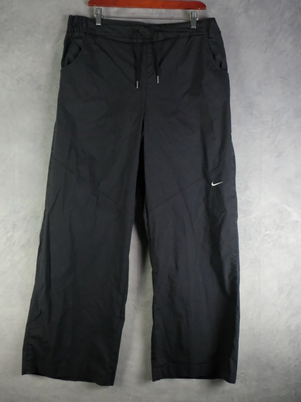 Nike Track Pants Womens Extra Large Black High Rise Baggy Athletic Drawstring 32
